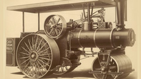 In 1912 Case manufacturers a complete line of road building equipment including graders